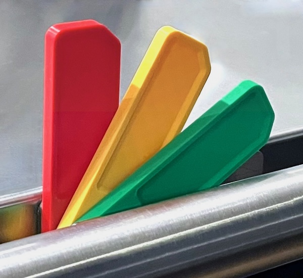 indicateur de statut rouge jaune vert pour chariot de cas