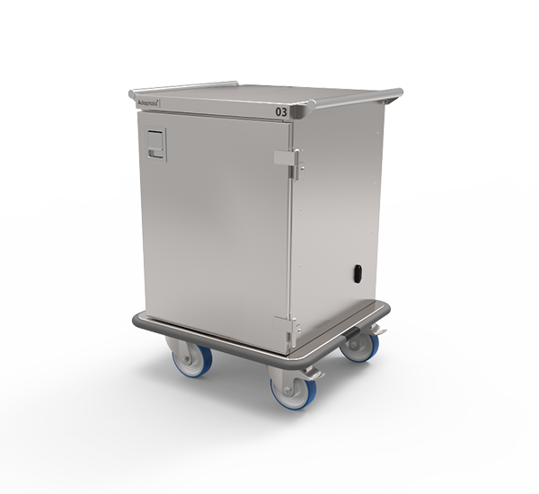 Compact surgical instrument case cart with gasket seal door