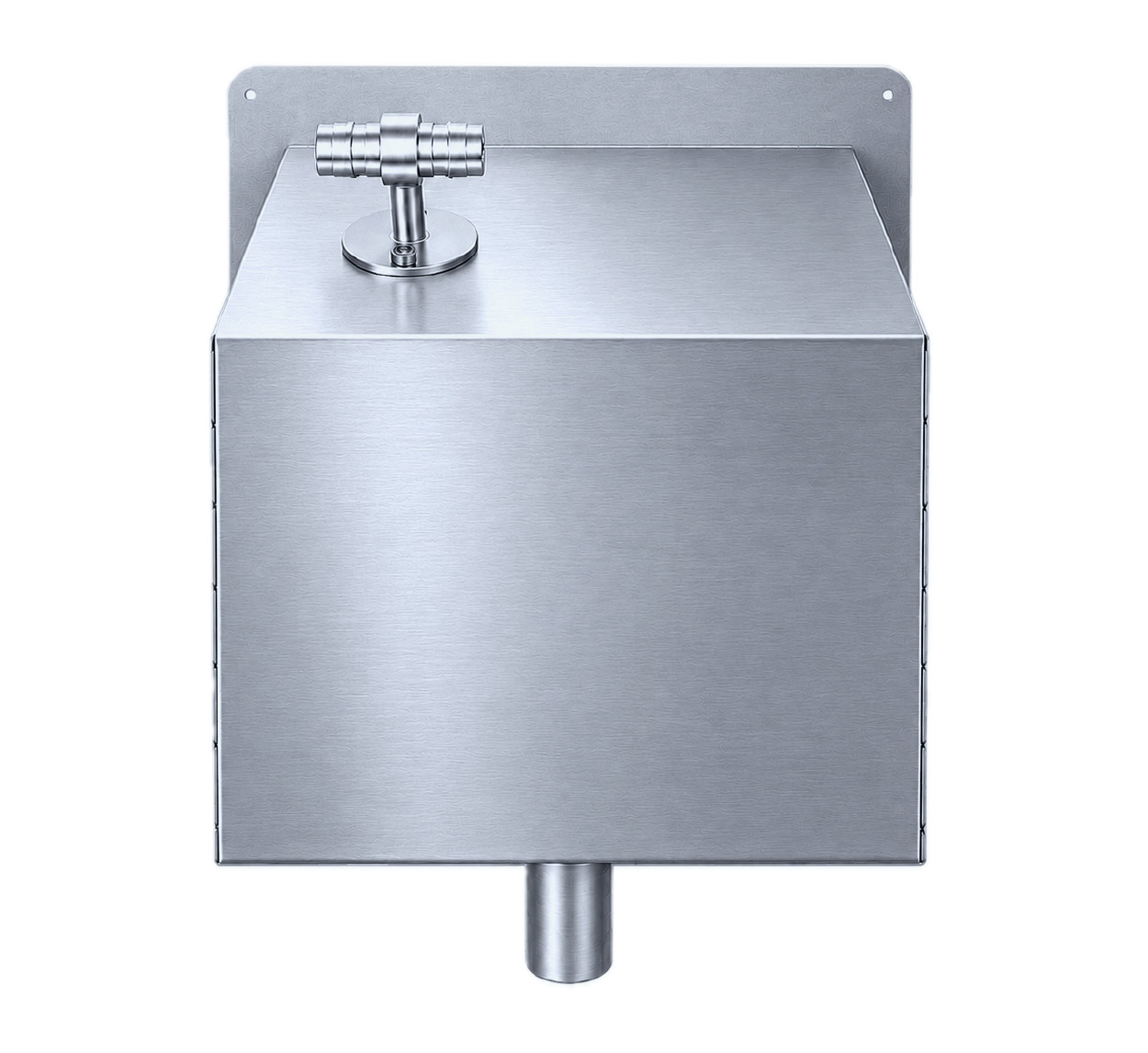 Wall-mounted purified water station with single connection (rear view)
