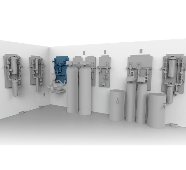 Système central de traitement de l'eau pompe à double mélangeur avec panneau de combinaison